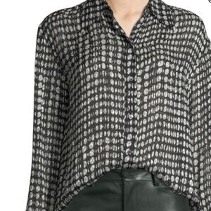 Theory Black and White Button Down Shirt